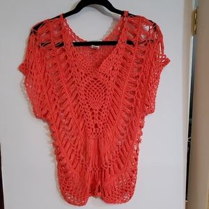 Vivid Collection by NY Pink  Crocheted Blouse